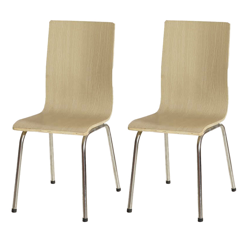 Contemporary Outdoor Chair Wood and Metal Patio Dining Chair