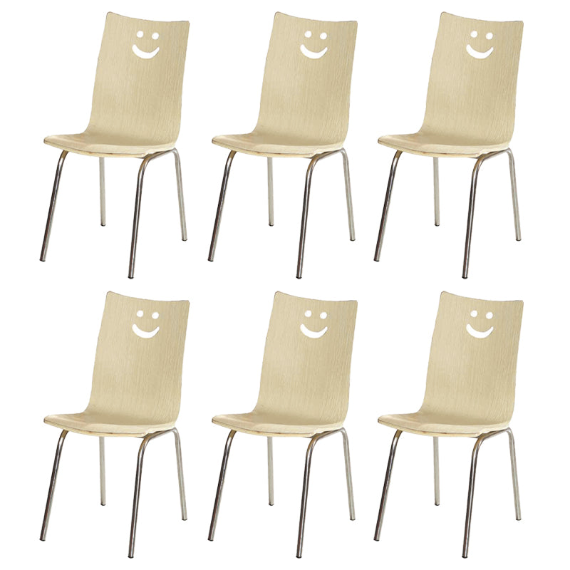 Contemporary Outdoor Chair Wood and Metal Patio Dining Chair