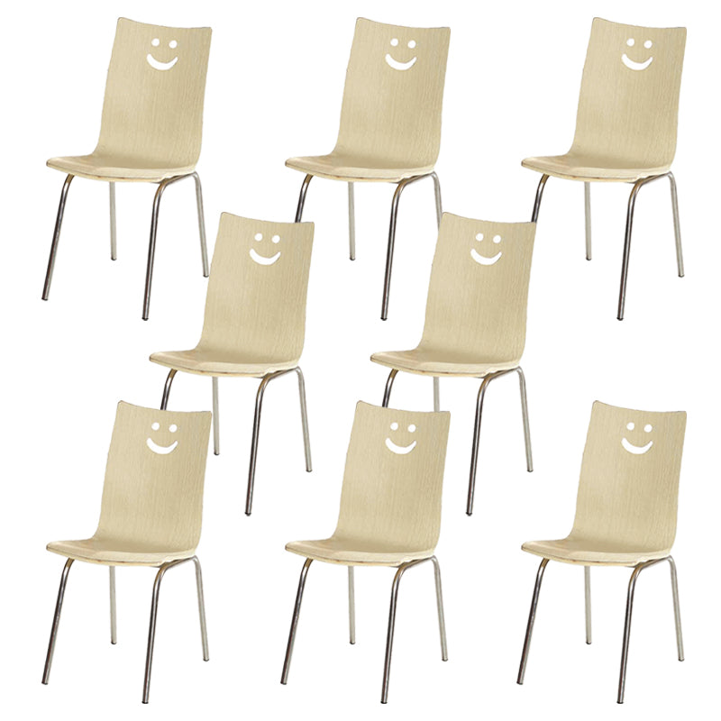 Contemporary Outdoor Chair Wood and Metal Patio Dining Chair
