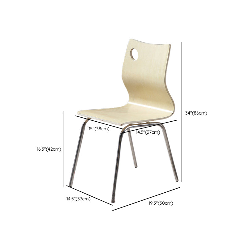 Contemporary Outdoor Chair Wood and Metal Patio Dining Chair