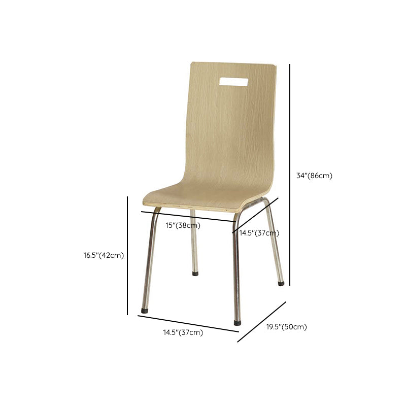 Contemporary Outdoor Chair Wood and Metal Patio Dining Chair