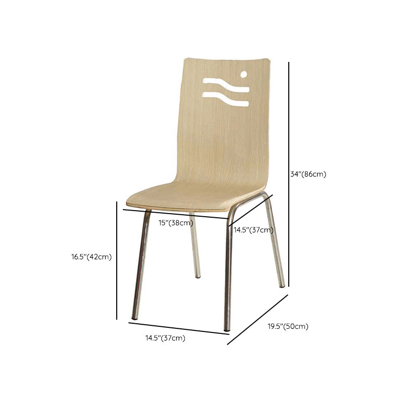 Contemporary Outdoor Chair Wood and Metal Patio Dining Chair