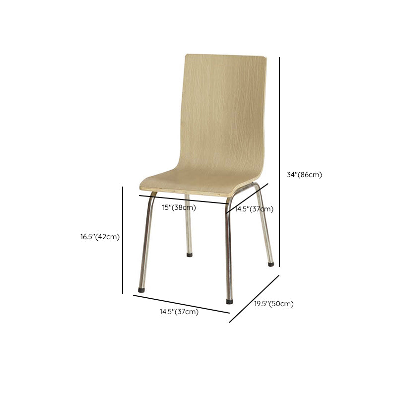Contemporary Outdoor Chair Wood and Metal Patio Dining Chair