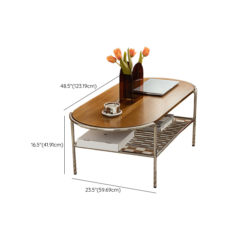 Modern Frame Coffee Table Black Wood Coffee Cocktail Table with Shelf