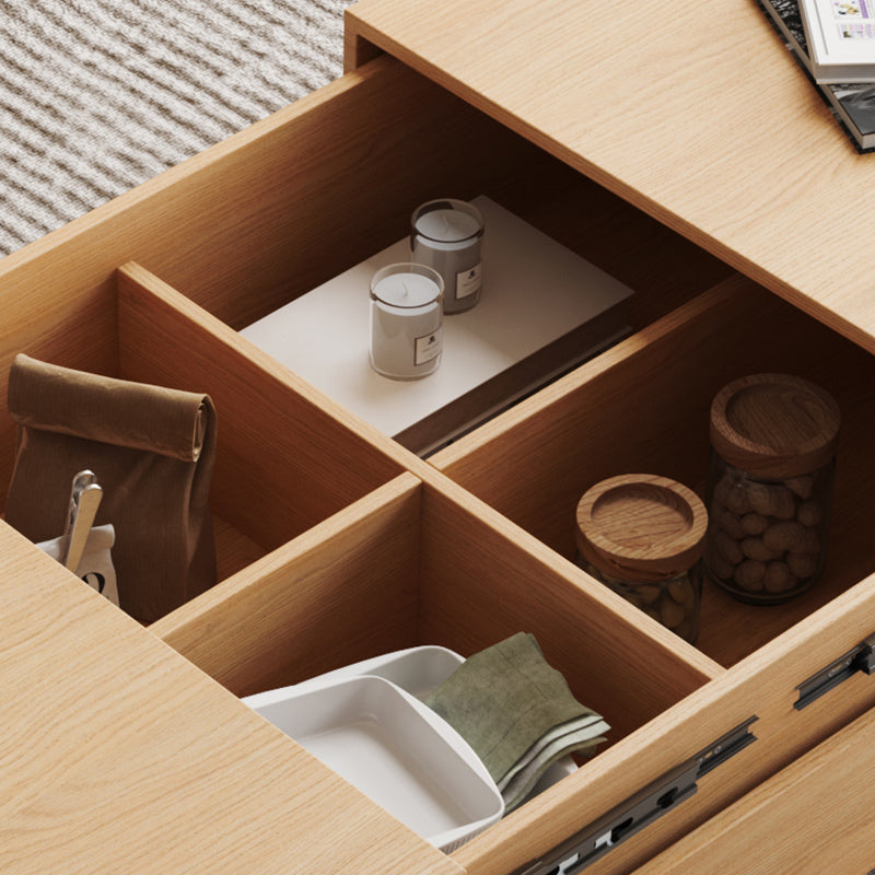 Modern Coffee Table Black Wood Coffee Cocktail Table with Storage