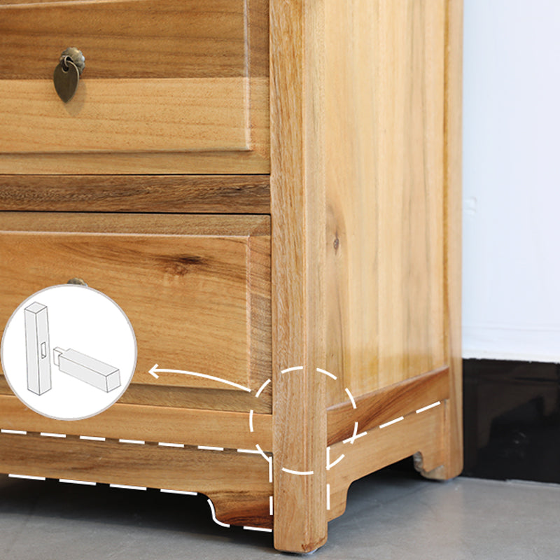 Contemporary Solid Wood Accent Chest Standard Ring Pulls Accent Cabinet