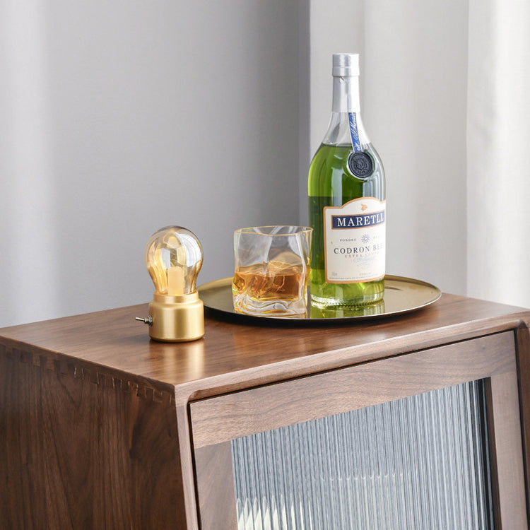 43.7" Tall 2-Drawer & 2-Door Cabinet Pine Wood Glass Paned Chest