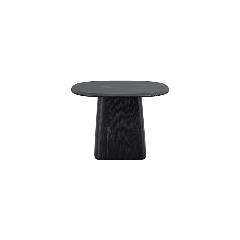 Pedestal Coffee Table Black Solid Wood Coffee Cocktail Table