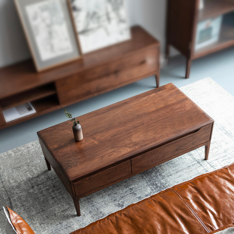 Rectangle Bunching Tables Solid Wood Coffee or End Table with Drawer