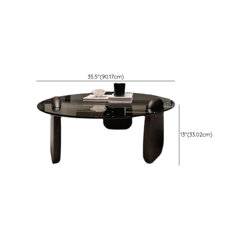 Glass Top Coffee or End Table Black 2 Legs Coffee Cocktail Table