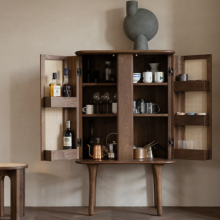 Contemporary Rectangle Storage Cabinet Natural Finish Accent Cabinet