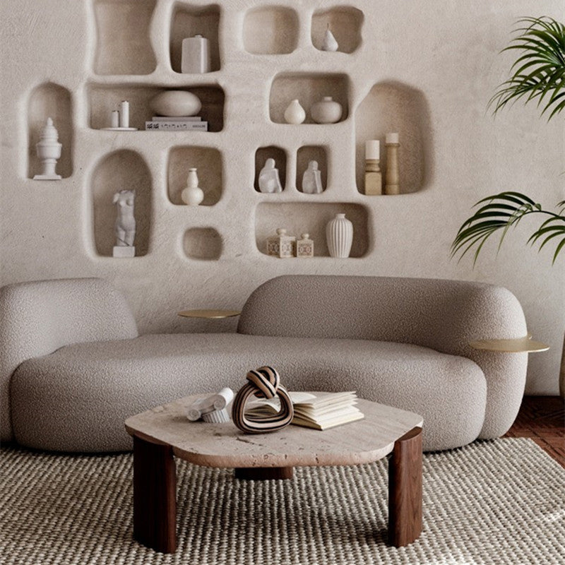 3 Legs Bunching Tables Modern Geometric Stone Coffee or End Table