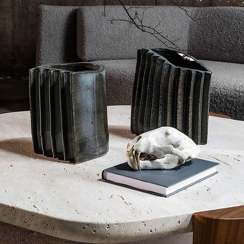 Contemporary Coffee Table Single Stone Coffee Cocktail Table
