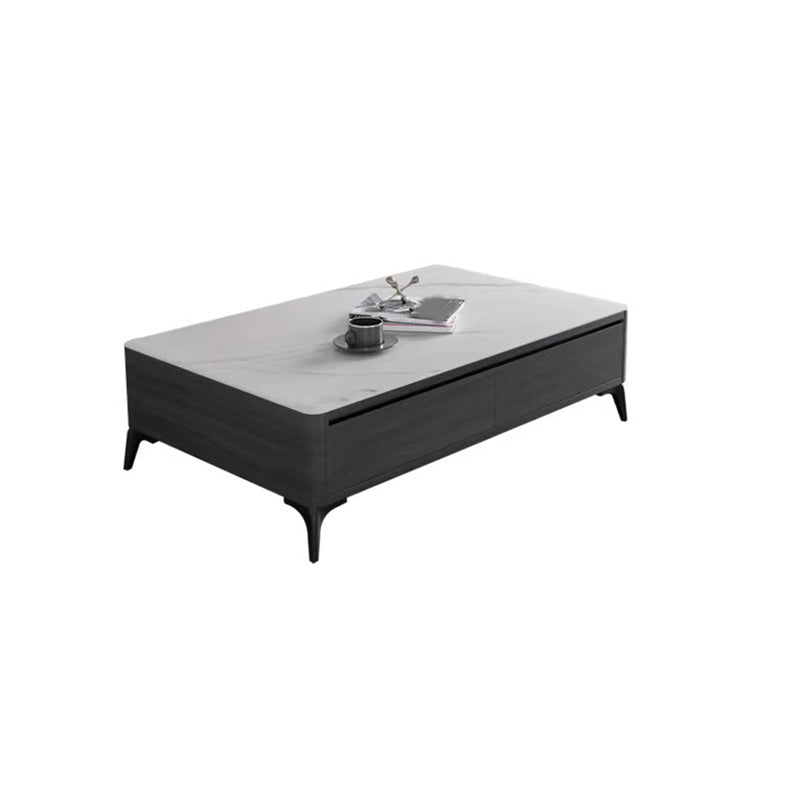 Slate Rectangle Modern Coffee Table 4 Legs Single Coffee Table with 4 Drawers