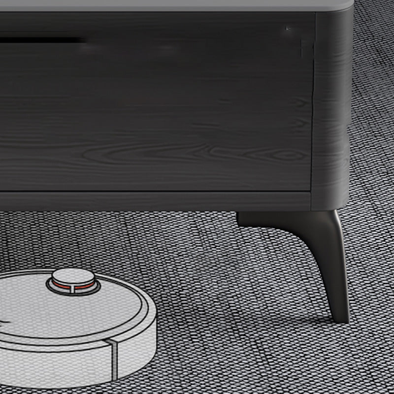 Slate Rectangle Modern Coffee Table 4 Legs Single Coffee Table with 4 Drawers