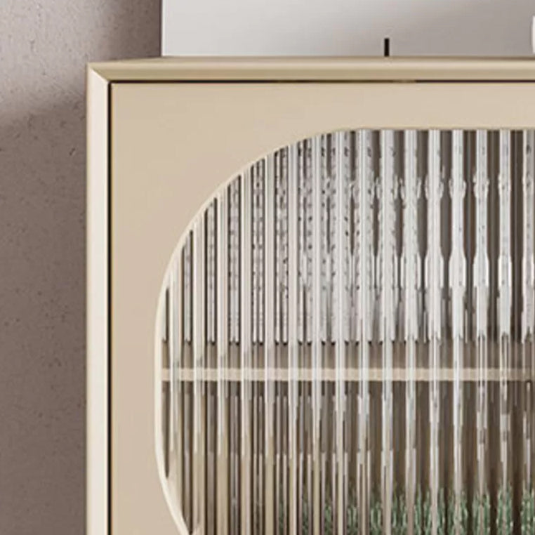Contemporary Solid Wood Accent Cabinet Beige 2/4-Drawer Chest with Rattan Accent