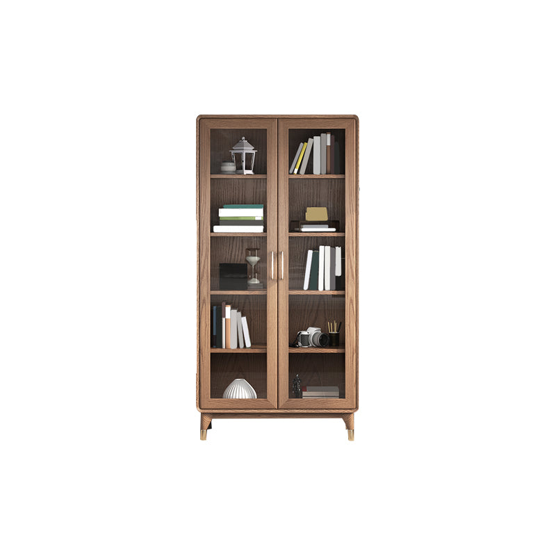 74" Tall Solid Wood Storage Cabinet Brown Drawers Included Chest with Shelves