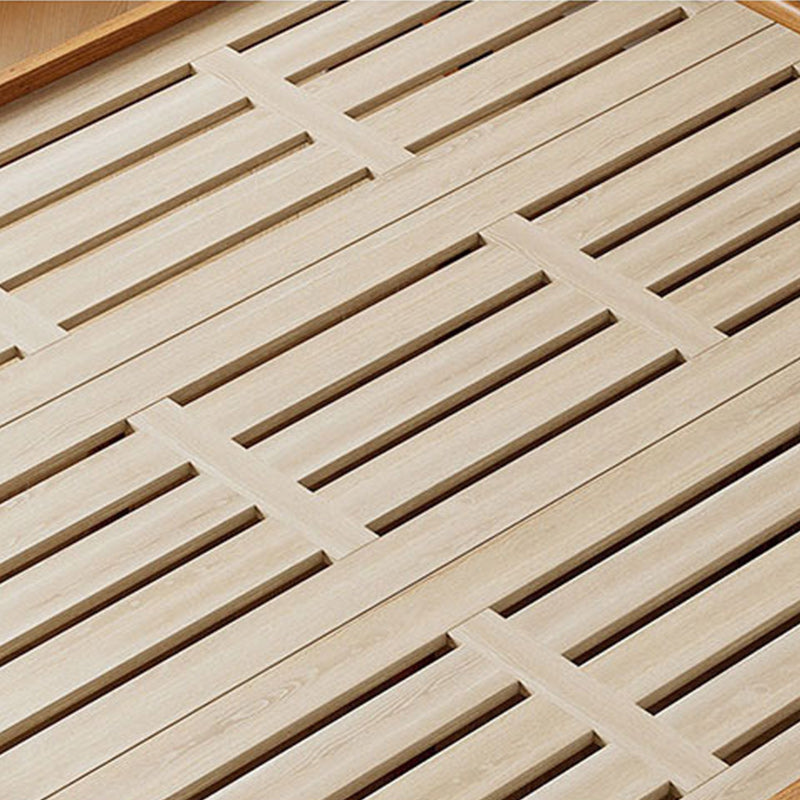 Modern Upholstered Headboard Bed Solid Wood Standard Bed Camelback