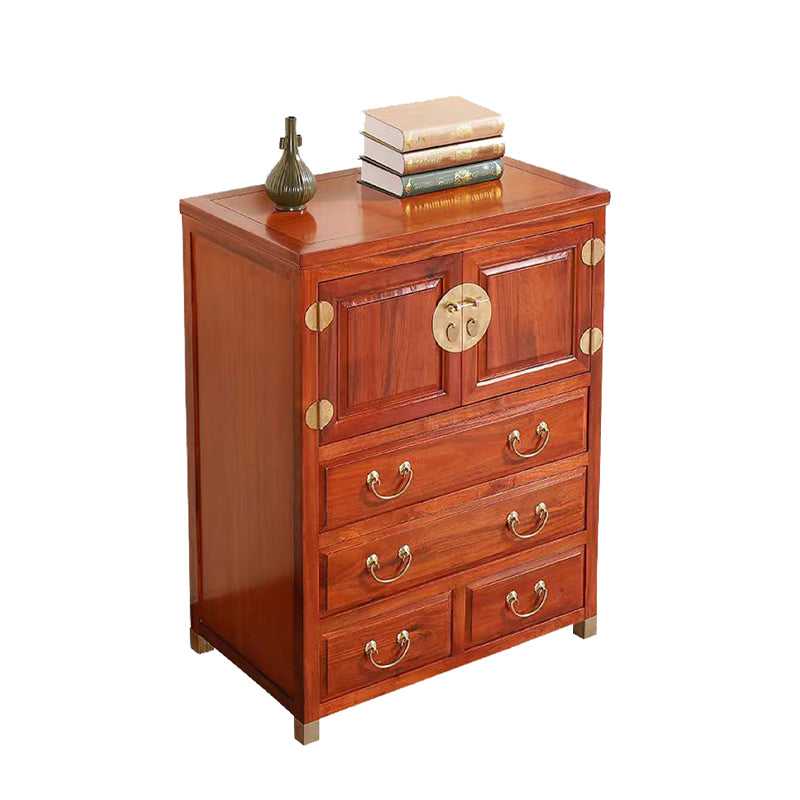 Minimalistic Brown/Wood Accent Chest with Drawers and Wooden Legs