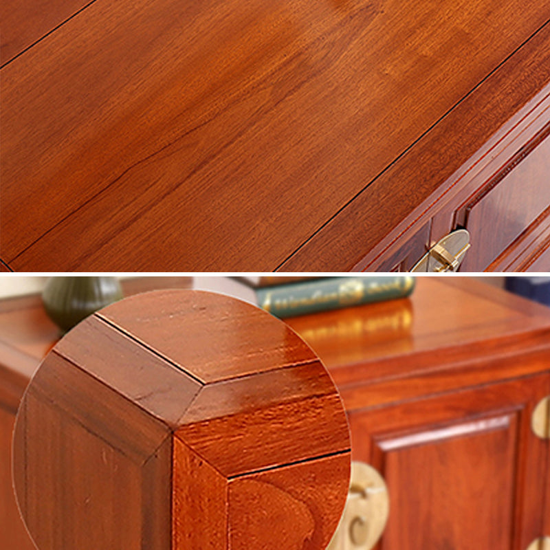 Minimalistic Brown/Wood Accent Chest with Drawers and Wooden Legs