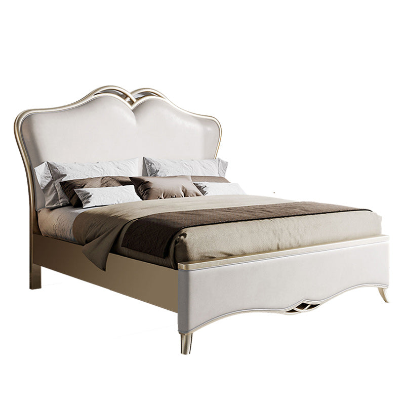 Modern Upholstered Headboard Standard Bed Adjustable Height with Legs