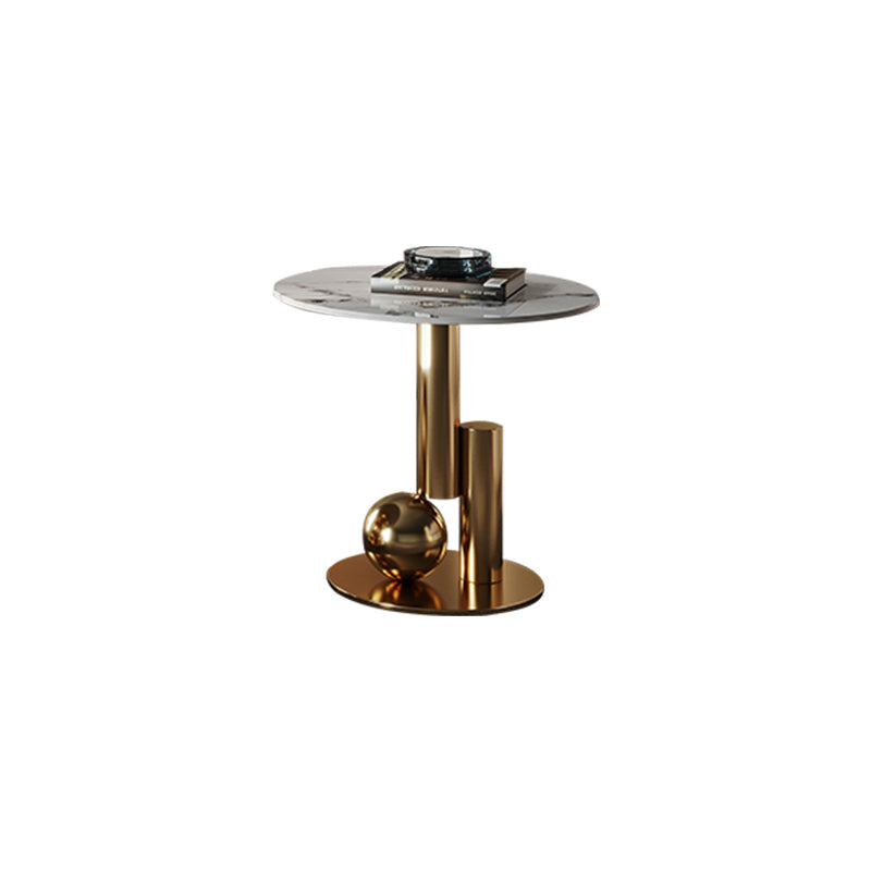 Glam Slate Cocktail Table Stainless Steel Abstract Coffee Table
