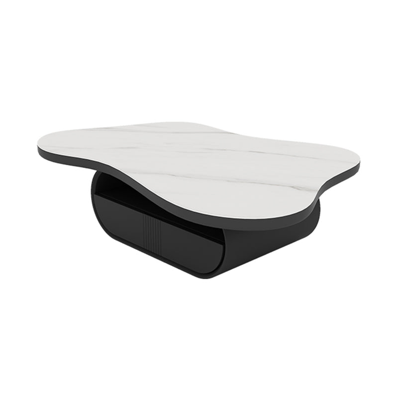 Slate Top Coffee or End Table Abstract Coffee Cocktail Table with Storage Drawers