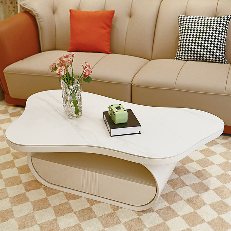 Slate Top Coffee or End Table Abstract Coffee Cocktail Table with Storage Drawers