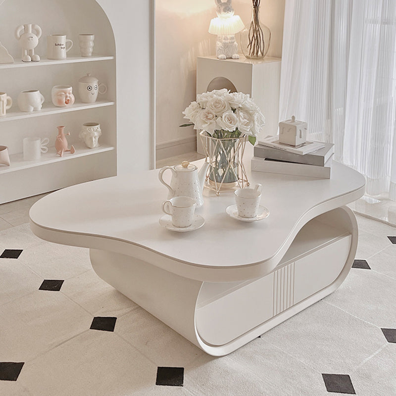 Slate Top Coffee or End Table Abstract Coffee Cocktail Table with Storage Drawers