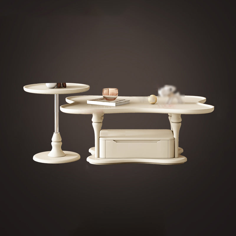 Modern Wood Coffee Table No Distressing Bunching Tables with Storage Drawers