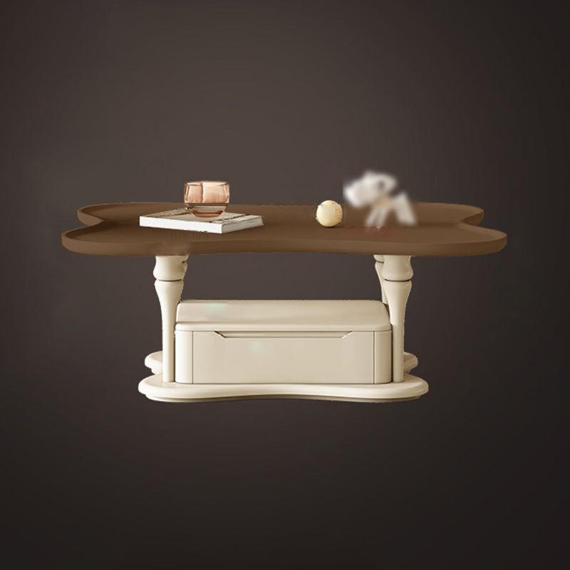 Modern Wood Coffee Table No Distressing Bunching Tables with Storage Drawers
