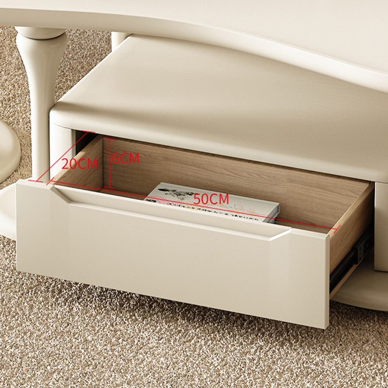 Modern Wood Coffee Table No Distressing Bunching Tables with Storage Drawers
