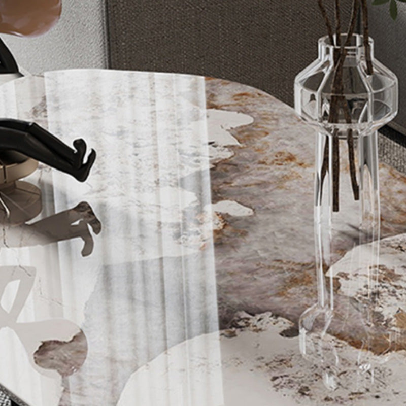 15"H Contemporary Coffee Table Single Stone Coffee Cocktail Table