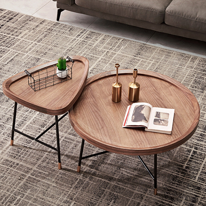 Contemporary Coffee Table Wooden Brown Coffee Cocktail Table