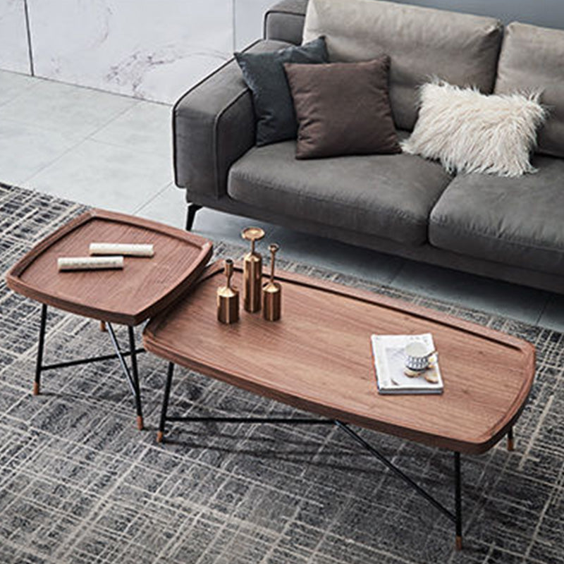 Contemporary Coffee Table Wooden Brown Coffee Cocktail Table