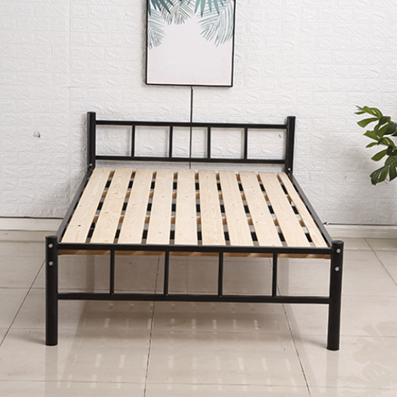 Black Metal Wire-Grid Bed Frame Industrial Style Iron High Open-Frame Bed