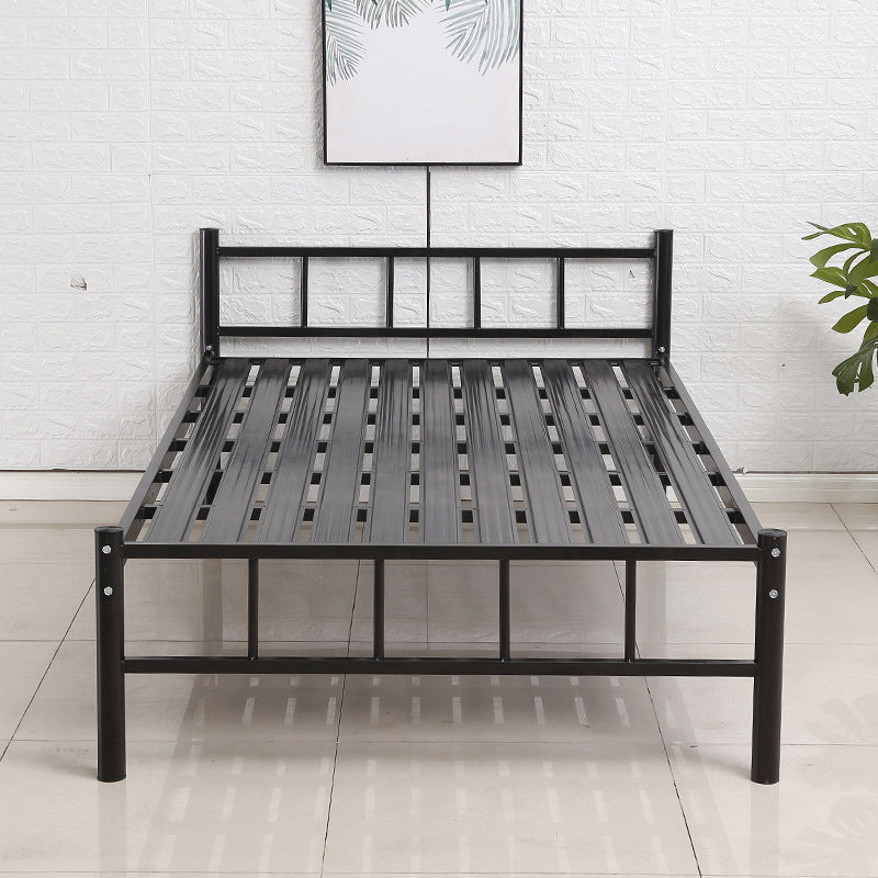 Black Metal Wire-Grid Bed Frame Industrial Style Iron High Open-Frame Bed
