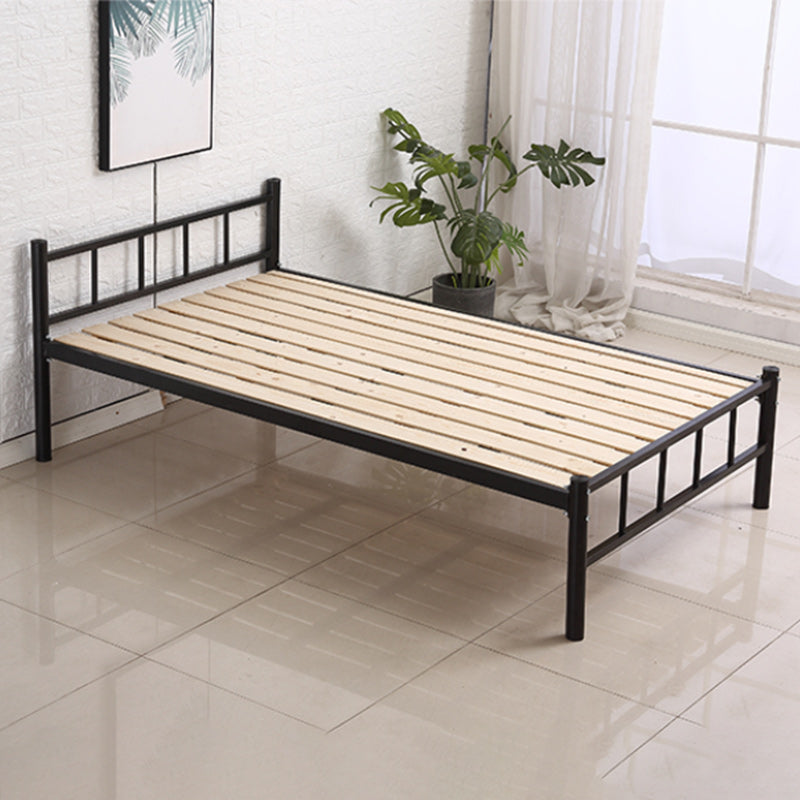 Black Metal Wire-Grid Bed Frame Industrial Style Iron High Open-Frame Bed