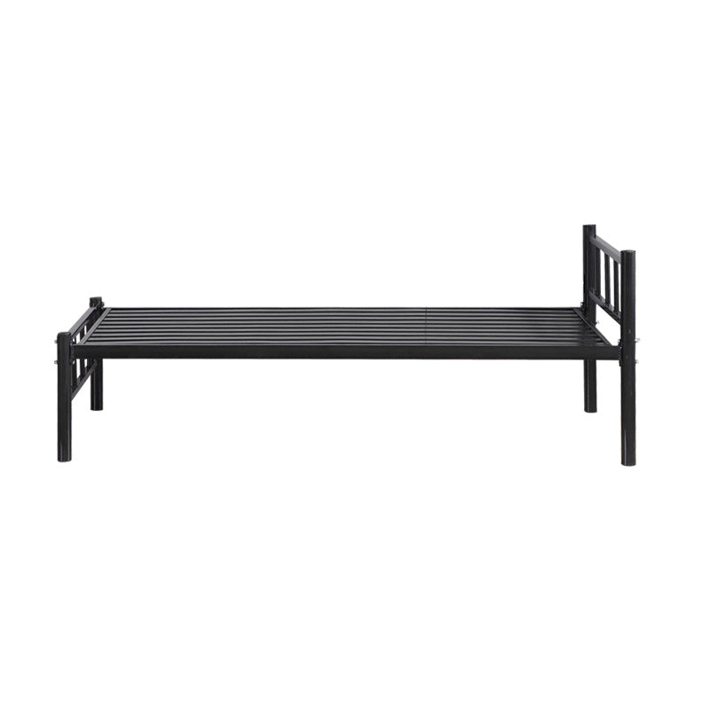 Black Metal Wire-Grid Bed Frame Industrial Style Iron High Open-Frame Bed