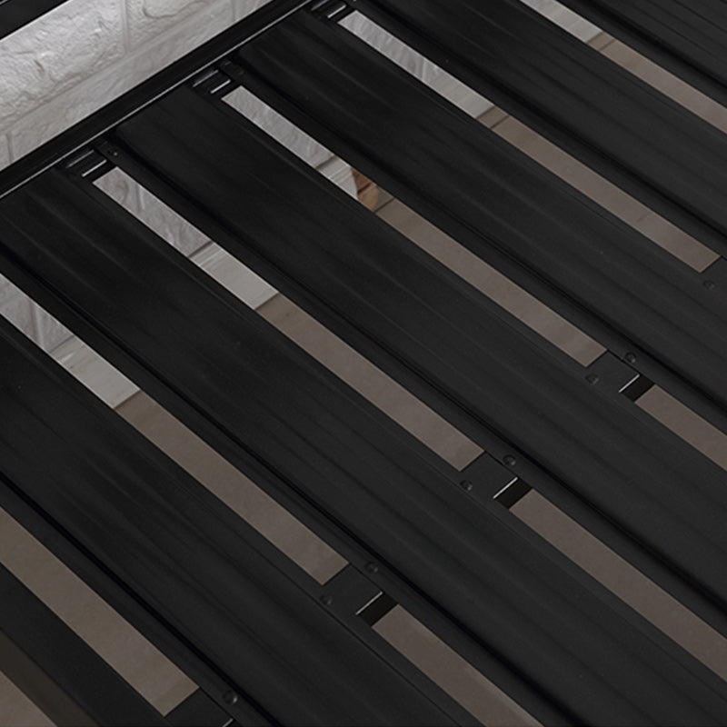 Black Metal Wire-Grid Bed Frame Industrial Style Iron High Open-Frame Bed