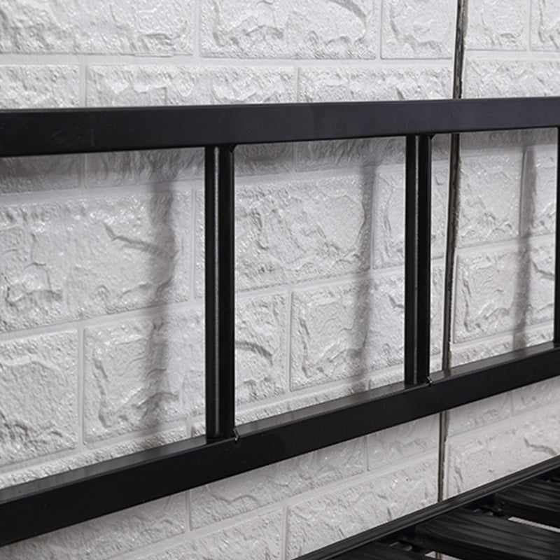 Black Metal Wire-Grid Bed Frame Industrial Style Iron High Open-Frame Bed