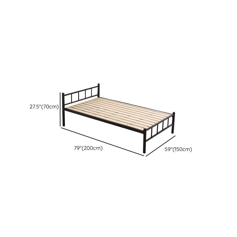 Black Metal Wire-Grid Bed Frame Industrial Style Iron High Open-Frame Bed