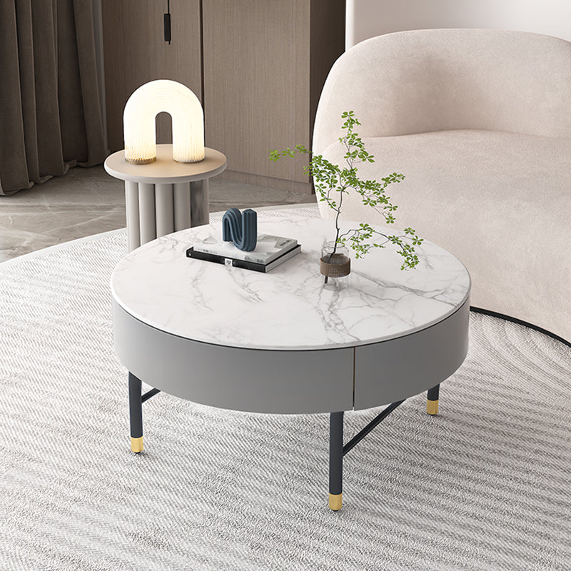 Modern Round Nesting Coffee Table Set Frame Coffee Table with Storage
