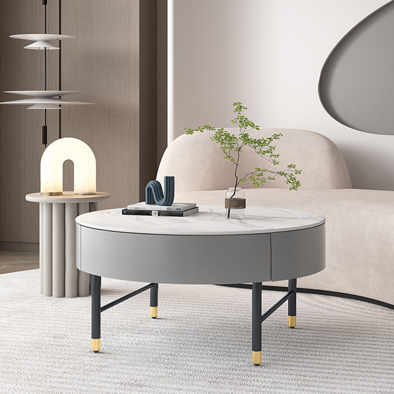 Modern Round Nesting Coffee Table Set Frame Coffee Table with Storage