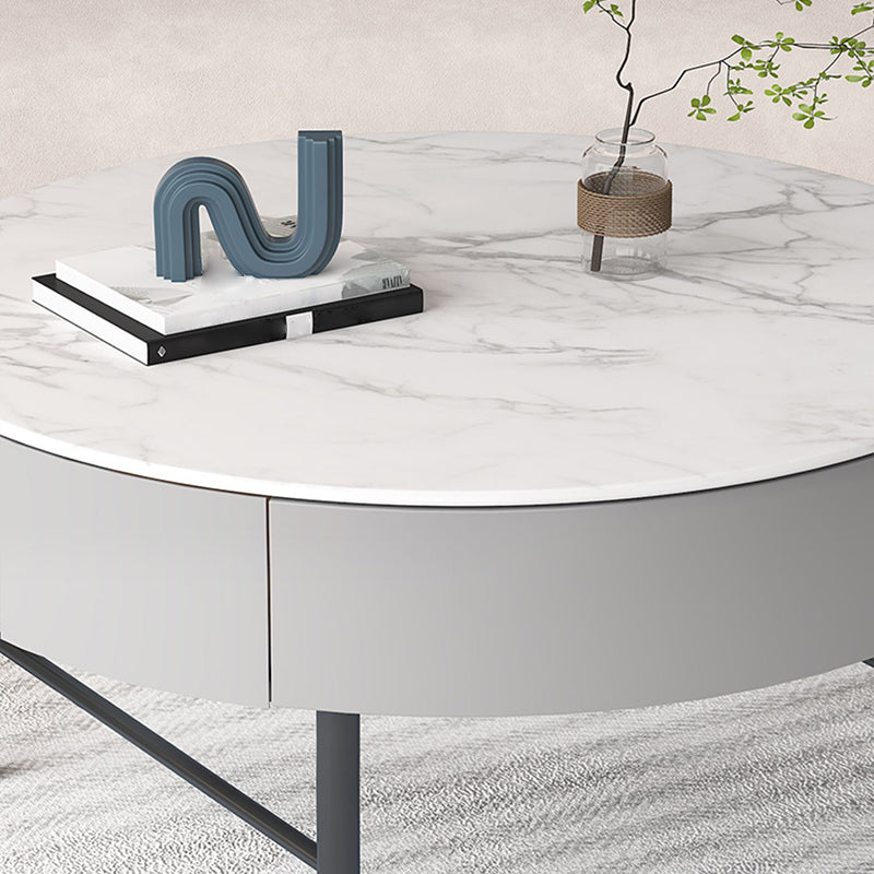 Modern Round Nesting Coffee Table Set Frame Coffee Table with Storage