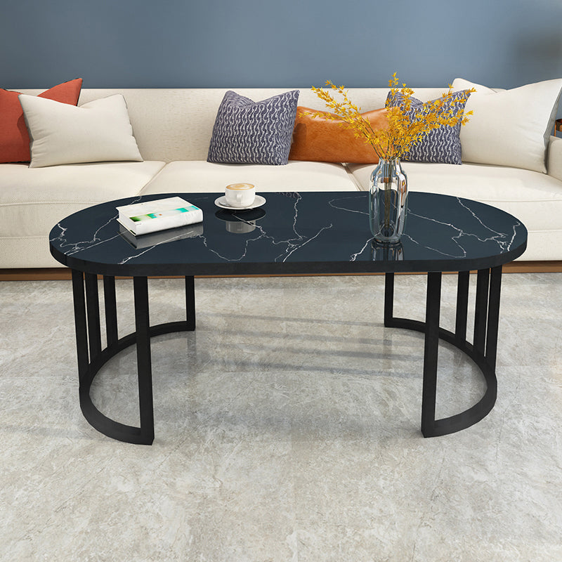 Slate and Metal Oval Single Coffee Table Frame 1 Coffee Table