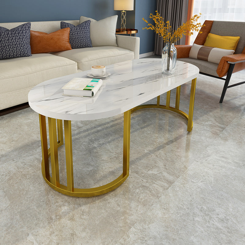 Slate and Metal Oval Single Coffee Table Frame 1 Coffee Table