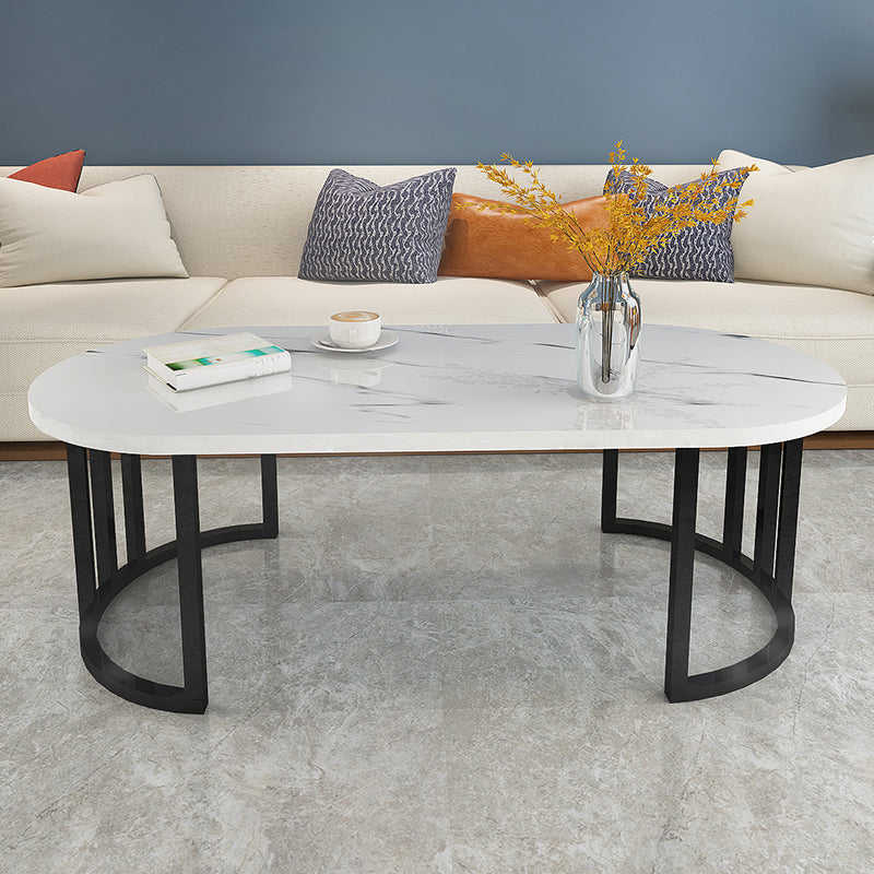 Slate and Metal Oval Single Coffee Table Frame 1 Coffee Table