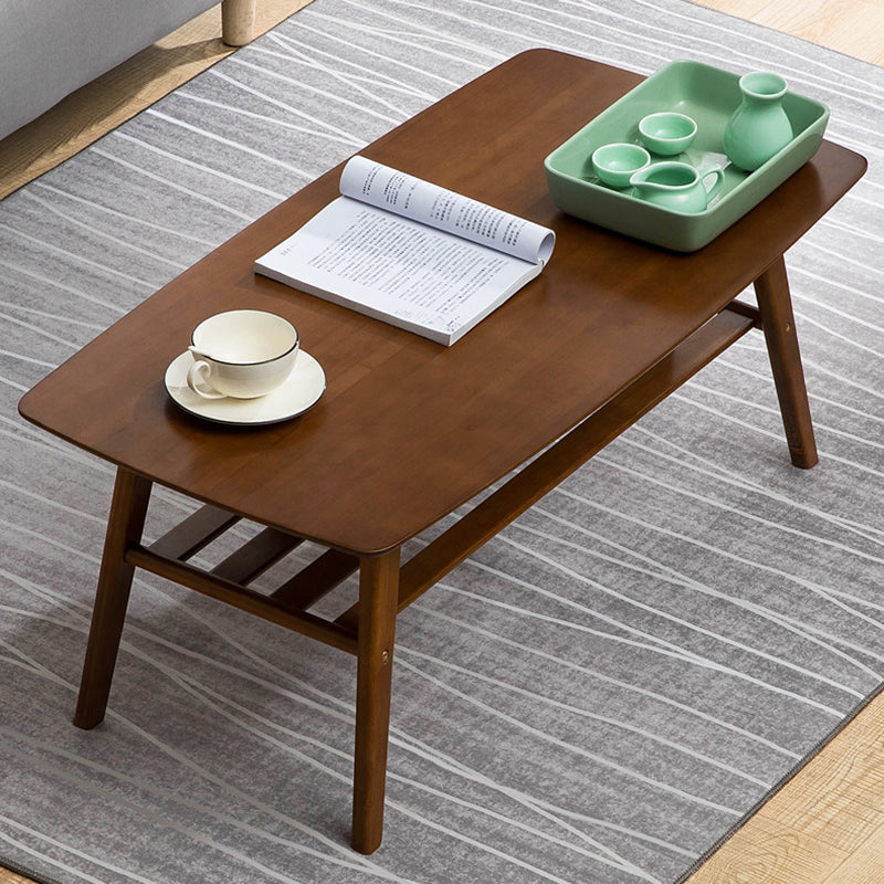 4 Legs Coffee Table Rectangular Single Coffee Table with Shelf