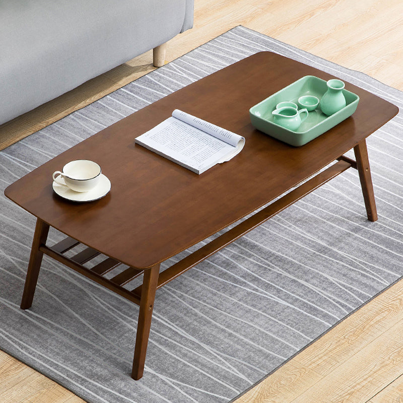 4 Legs Coffee Table Rectangular Single Coffee Table with Shelf